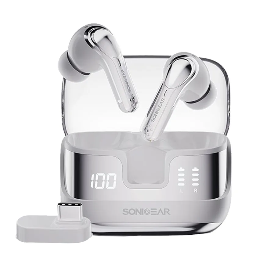 SonicGear Earphones Bluetooth & USB-C Dongle for PC EarPump XP2 Platinum
