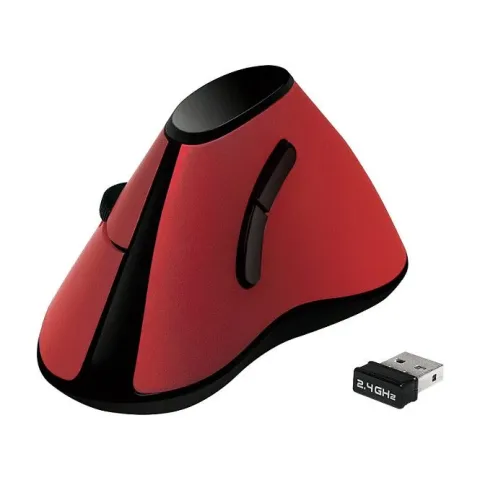 Logilink Maus, ergonomisch vertikal, Funk 2.4 GHz, rot