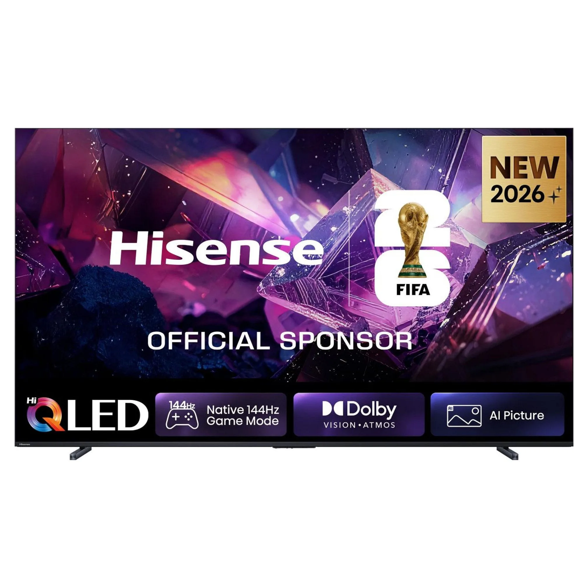 253.0cm/100" (3840x2160) Hisense 100Q7S PRO Smart TV 4K Hi-QLED 6ms 144Hz HDMI USB LAN HDR VESA WiFi Bluetooth Black/Grey