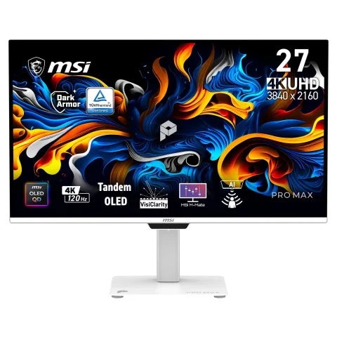 67,3 cm (26.5") 3840 x 2160 Pixel MSI 9S6-3PF9CA-001 16:9 UltraWide Full HD OLED 0,03 ms 120 Hz HDR DisplayPort HDMI Pivot Height VESA Speaker