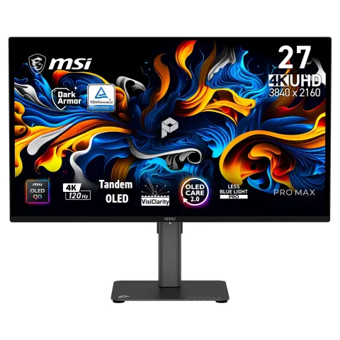 67,3 cm (26.5") 3840 x 2160 Pixel MSI 9S6-3PF8CA-001 16:9 UltraWide Full HD OLED 0,03 ms 120 Hz HDR DisplayPort HDMI Pivot Height VESA Speaker