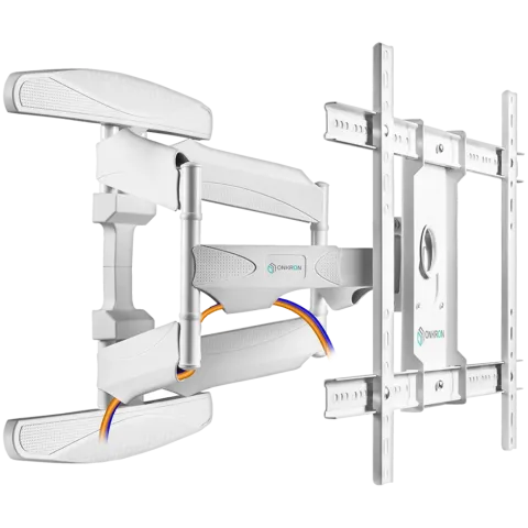 ONKRON Full Motion TV Wall Mount for 40 to 75-inch Flat Panel TVs Digital Panels 45,5 kg, White
