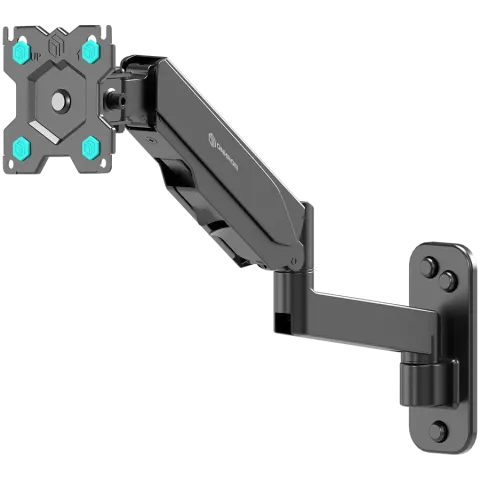 ONKRON TV Monitor Wall Mount Bracket for 13” – 34” Screens Full Motion with Gas Spring, Black