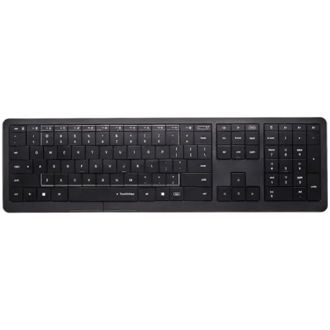 CLEVETURA CLVX 1 Touch-On-Keys AI Wireless Keyboard, ANSI US Windows Layout, Scissor Switches, Aluminum Chassis, Interactive RGB, Windows/Linux/MacOS support