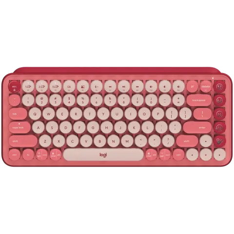LOGITECH POP Keys Bluetooth Mechanical Keyboard - HEARTBREAKER ROSE - UK
