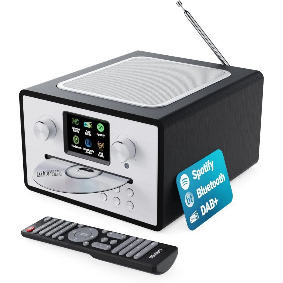 Majority Radio HOMERTON 2 FM,CD Player,BT,Spotify,USB Black