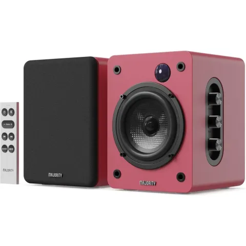 Majority Speakers Active D50X 60W 2.0 BT/USB/Optical/HDMI ARC Maroon (pair)