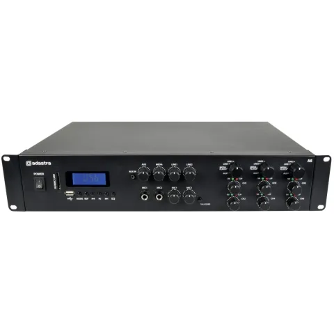 Adastra A6 - 953.406UK - 3 x Independent Stereo Zones Amplifier 6x200W USB BT FM