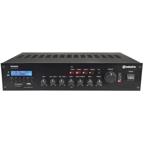 Adastra PA 100V Amplifier - RM480D - 480W FM DAB USB BT 4Z 953.227UK