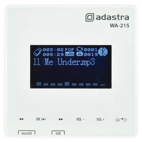 Adastra Wall Amplifier - WA-215 - BT USB FM 2x15W@8ohm 953.132UK