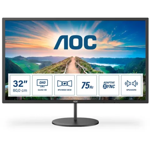 AOC 32" QHD IPS Monitor - Q32V4 - 2560x1440 75Hz 4ms HDMI DP Speakers