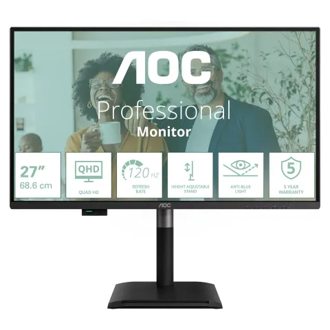 AOC 68.6cm (27') Q27P4CV 16:09 HDMI+DP+USB-C Lift Sp. Bl.