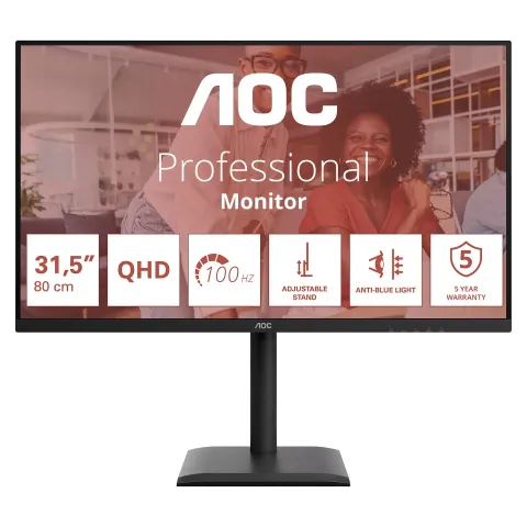 AOC Q32E4U 31.5-inch IPS Monitor - QHD 100Hz - 2x HDMI, DisplayPort, USB