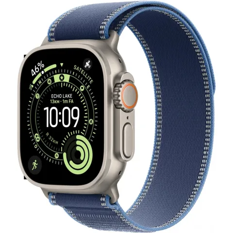 Apple Watch Ultra 3 Titanium Cellular 49mm Natural - Trail Loop blue/light blue, M/L