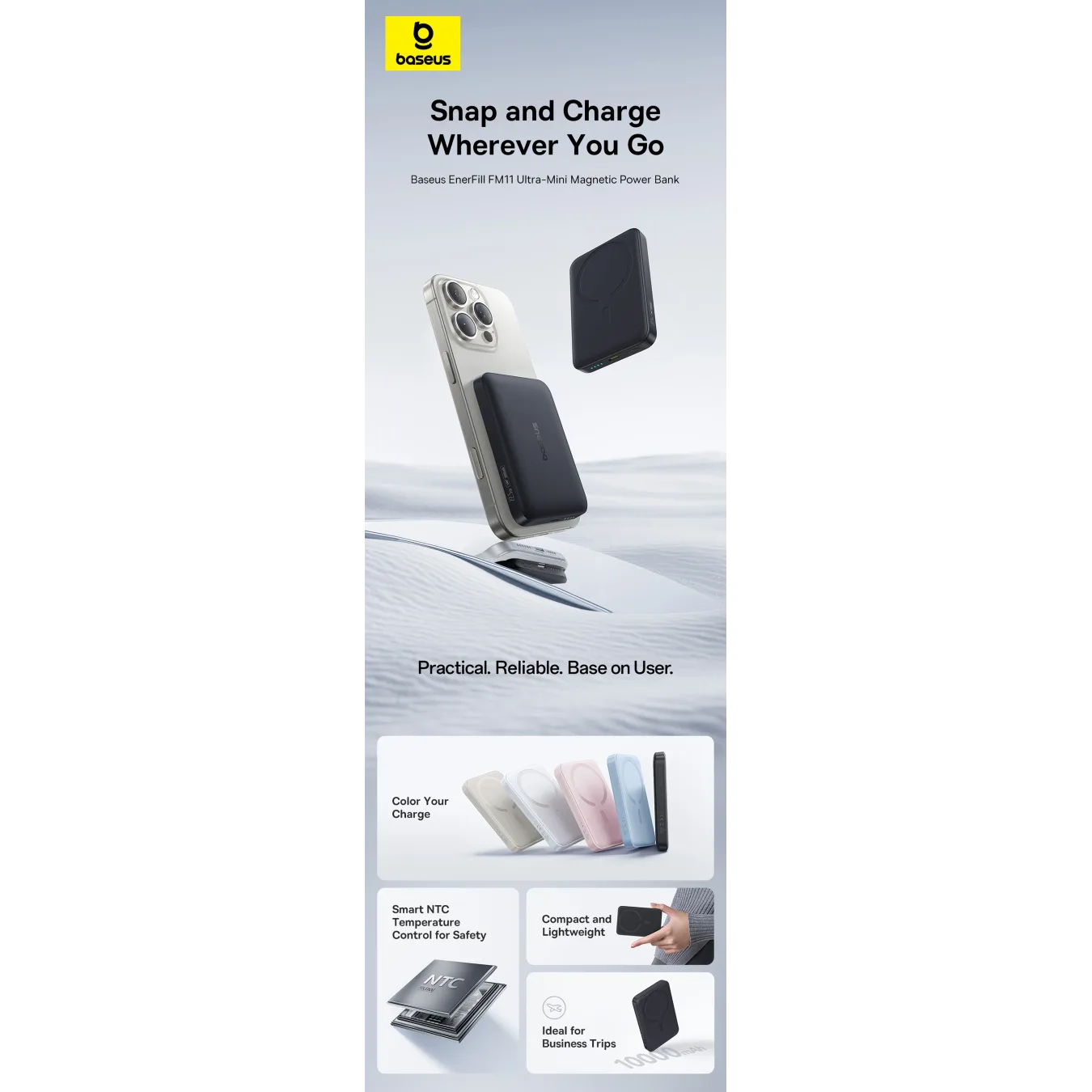 Baseus EnerFill Ultra Wireless Powerbank - FM11 - 22.5W 10000mAh White