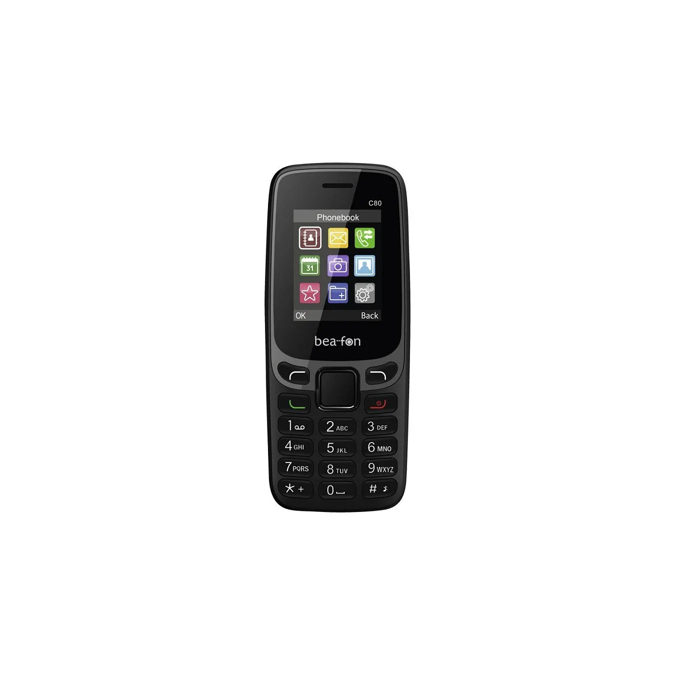 Beafon C80 - 2G, Classic Line, Feature Phone, schwarz, Dual SIM