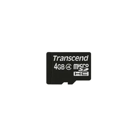 CARD 4GB Transcend microSDHC Class 4 - TS4GUSDC4 - Black, 4GB microSDHC
