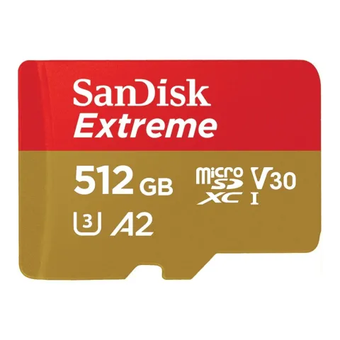 CARD 512GB SanDisk Extreme MicroSD with Adapter - Up to 190 MB/s
