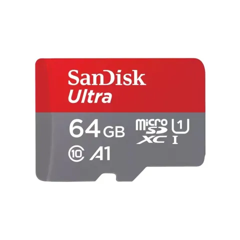CARD SanDisk Ultra - Flash-Speicherkarte (microSDXC-an-SD-Adapter inbegriffen) - Grey. Red - 64 GB
