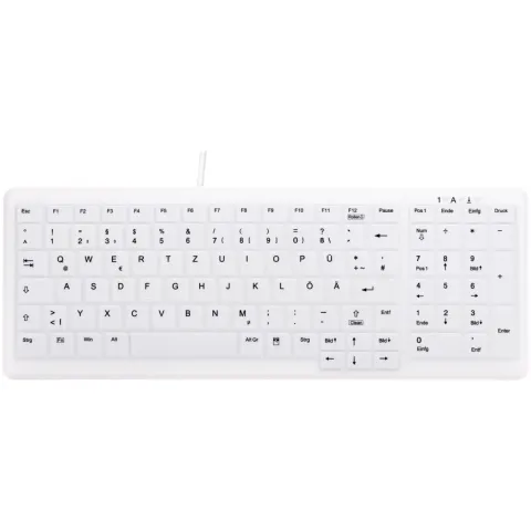 CHERRY ACTIVE KEY AK-C7000 - Corded USB Medical Keyboard, Scissor Keys, QWERTZ German, White