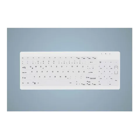Cherry Medical Active Key AK-C7012 - Wired USB Medical Keyboard, White, German Layout, Backlit, Spill-Resistant