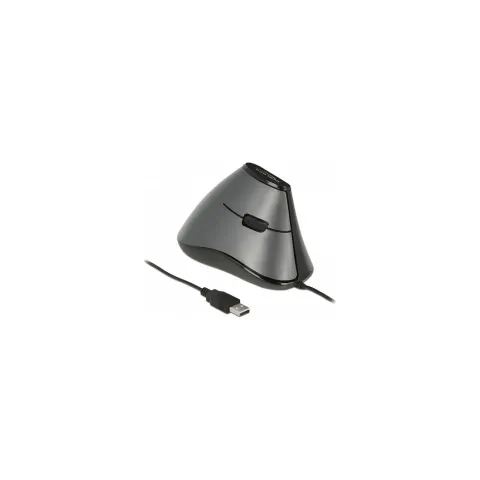 DELOCK ergonom. Maus vertikal optisch 5-Tasten + 1.8m Kabel