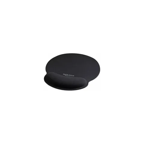 DELOCK Mauspad mit Handballenauflage rund schwarz