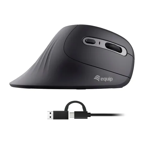 Equip Ergonomische Maus USB-A -C Stker 1.80m Rechts schwarz