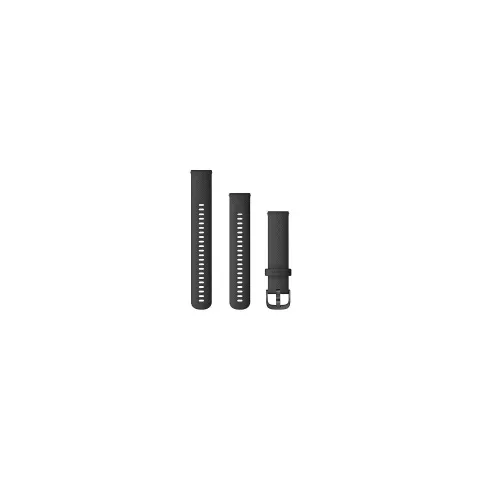 Garmin Ersatzarmband 20mm Silikon Schwarz Metallteilen