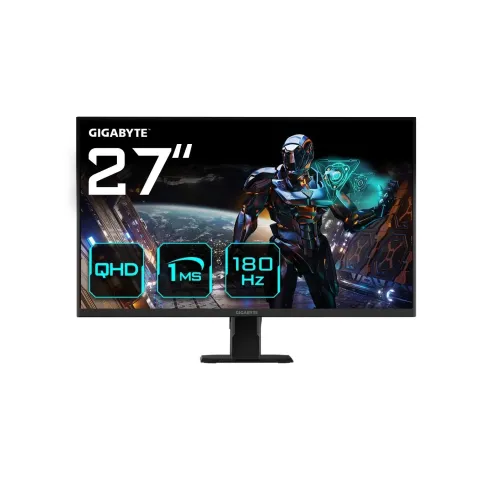 Gigabyte Monitor - GS27QA - 68.6 cm 27' (2560x1440) 16:9 QHD SS IPS 1ms 180Hz 2xHDMI DP Black