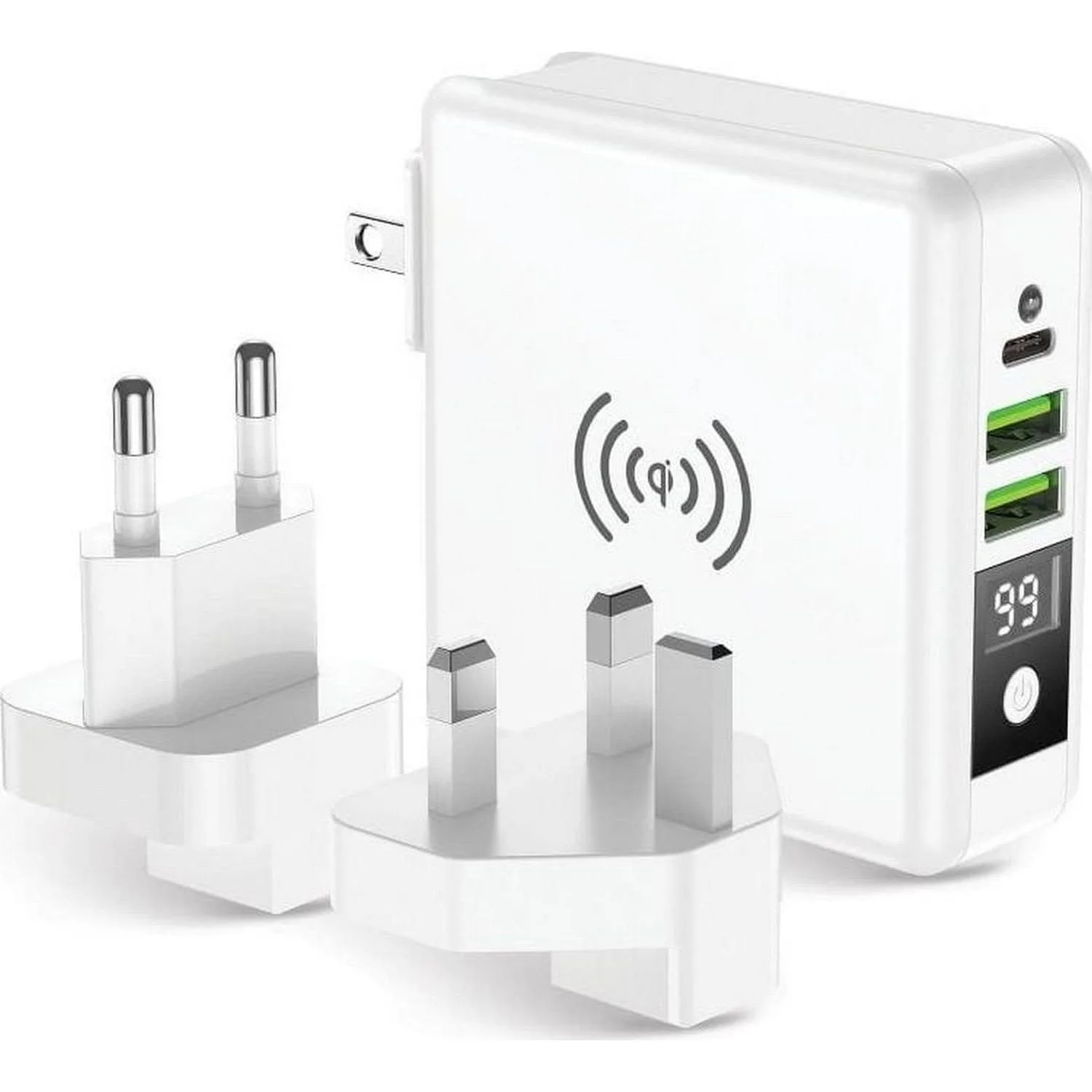 FORCELL F-ENERGY 4w1 15W ze złączami USB/USB typ C, power bankiem 8000mAh i ładowaniem bezprzewodowym