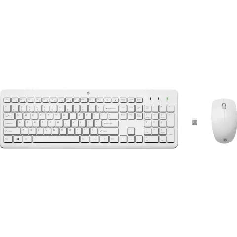 HP Keyboard + Mouse - 230 - Wireless, White, German Layout