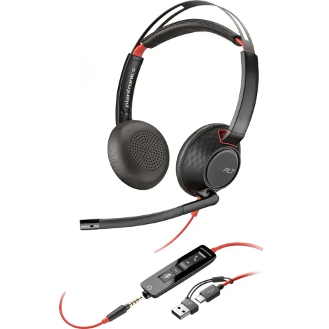 HP Poly Blackwire 5220 Stereo USB-C Headset 207586-201 On-Ear