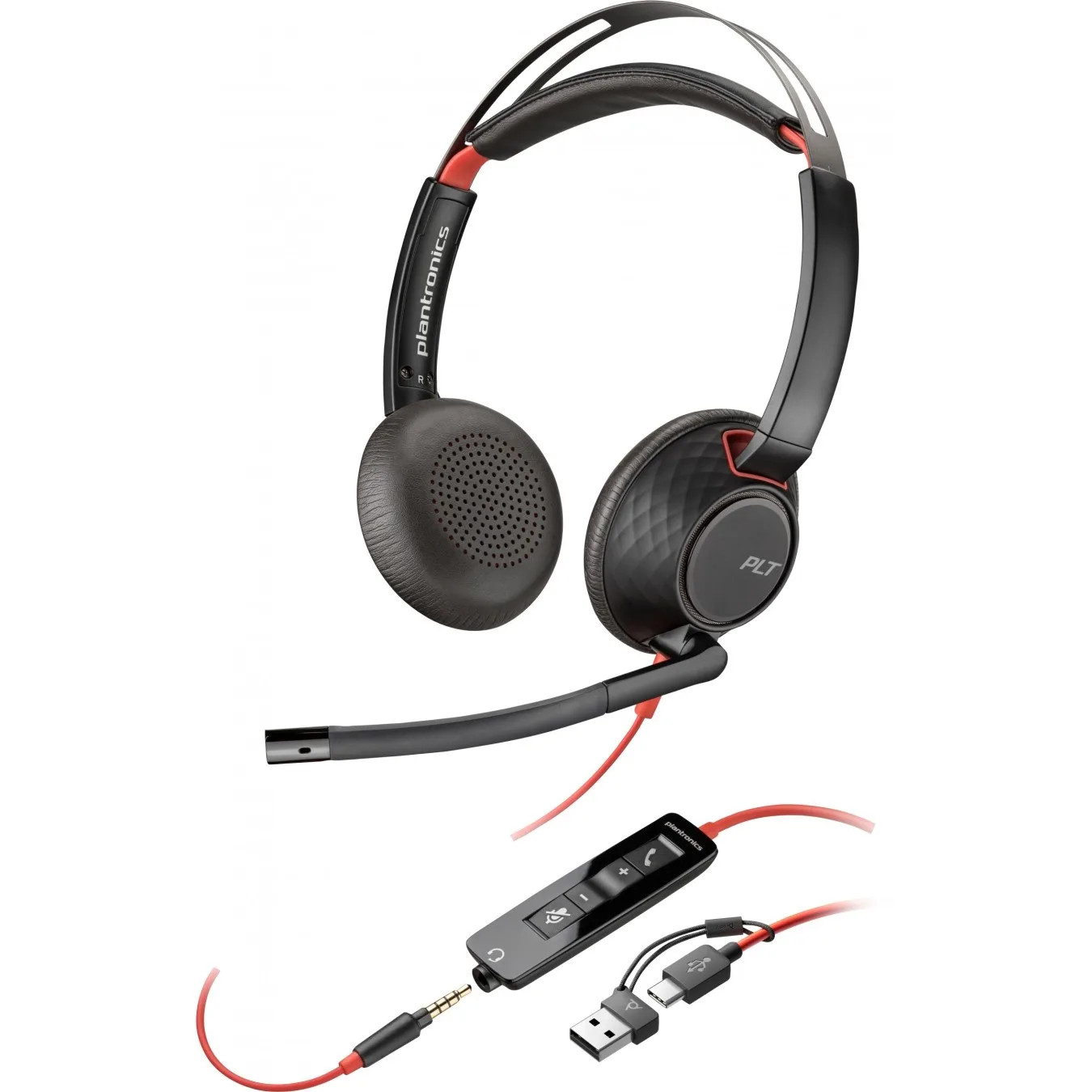 HP Poly Blackwire C5220 Stereo USB-C/3.5mm On-ear Headset - 8X231AA