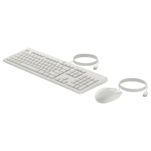 HP Tastatur+Maus 225 Set Kabelgebunden Weiß