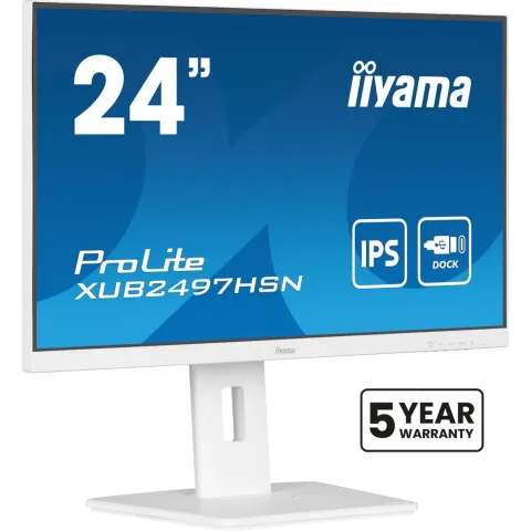 IIYAMA 60.5cm (23.8') XUB2497HSN-W2 16:9 HDMI+DP+USB-C Lift - XUB2497HSN-W2 - 23.8 inch, adjustable height monitor