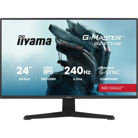 iiyama G-MASTER - G2471HS-B1 - 60.5 cm (23.8") 1920×1080 FHD 16:9 Fast IPS 0.3 ms (MPRT) 240 Hz HDMI 2.0 ×2 DisplayPort 1...