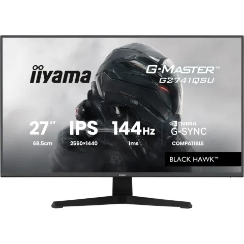 iiyama G-Master - G2741QSU-B1 - 16:9 QHD IPS 1 ms (MPRT) 144 Hz HDMI 2.0 DisplayPort 1.4 VESA 100...