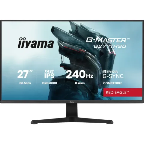 iiyama G-Master - G2771HSU-B1 - 68.6 cm (27-inch) (1920x1080) 16:9 FHD Fast IPS 0.4 ms 240 Hz HDMI DisplayPort USB-C VESA Black