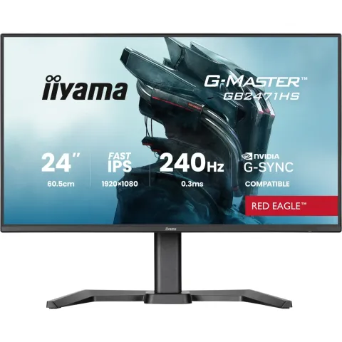 iiyama G-Master - GB2471HSU-B1 - 60.5 cm 23.8 (1920×1080) 16:9 FHD Fast IPS 0.3 ms 240 Hz HDMI DisplayPort VESA Black