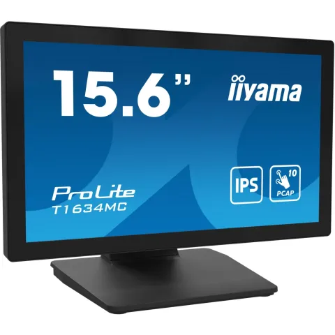 iiyama ProLite T1634MC-B1S - 15.6" Full HD 10‑Point PCAP Touch IPS Monitor, HDMI/DP/VGA, Black