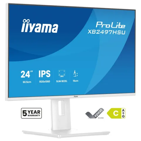 iiyama ProLite XB2497HSU-W1 Monitor 60.5 cm (24') weiß