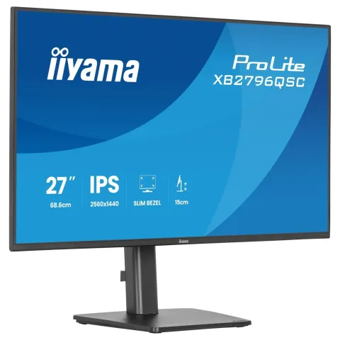iiyama ProLite - XB2796QSC-B1 - 68.5cm 27' (2560x1440) 16:9 IPS 4ms 75Hz HDMI USB-C USB VESA Speaker Black