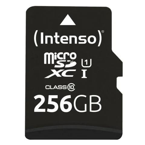 Intenso microSD Performance - 3424492 - 256GB Class 10 UHS-I U1, Black, SD Adapter