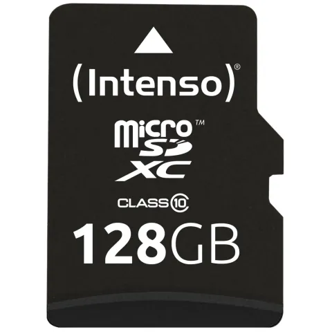Intenso microSDXC 128GB - Model 3413491 - Class 10, 25 MB/s, Black, Shock/Water/X-ray Resistant
