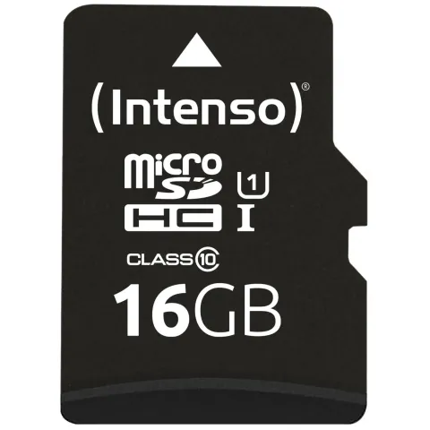Intenso Premium microSDHC 16GB with Adapter - microSDHC UHS-I, Class 10 (U1) 90 MB/s