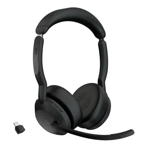 Jabra Evolve2 55 Link380c MS Stereo - Over-ear Closed Black Bluetooth 5.x USB-C