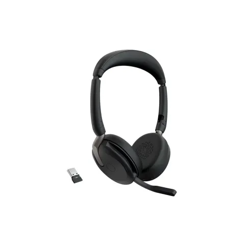 Jabra Evolve2 65 Flex UC Stereo headset, wired/wireless with Link380a UC - Evolve2 65 - Black
