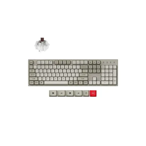 Keychron C2 Pro - C2PX-M3 - QMK VIA Mechanical Brown Switch - 8K Polling Rate Hot Swap. 100% US Retro