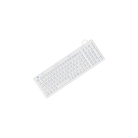Keysonic KSK-6031INEL - Kompakte Hygienetastatur, Kabelgebunden USB-Anschluss, Beleuchtet, Silikon, Wasser und Staub ...